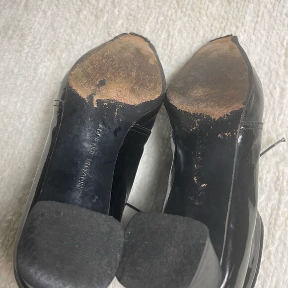 Adrienne Vittadini Leather Black Patent Lace-Up Boots SZ9M - Picture 9 of 12